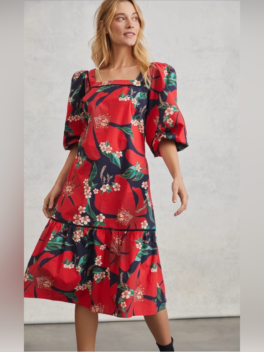 Anthropologie Farm Rio Jamila Midi Dress sz xs
*read description*